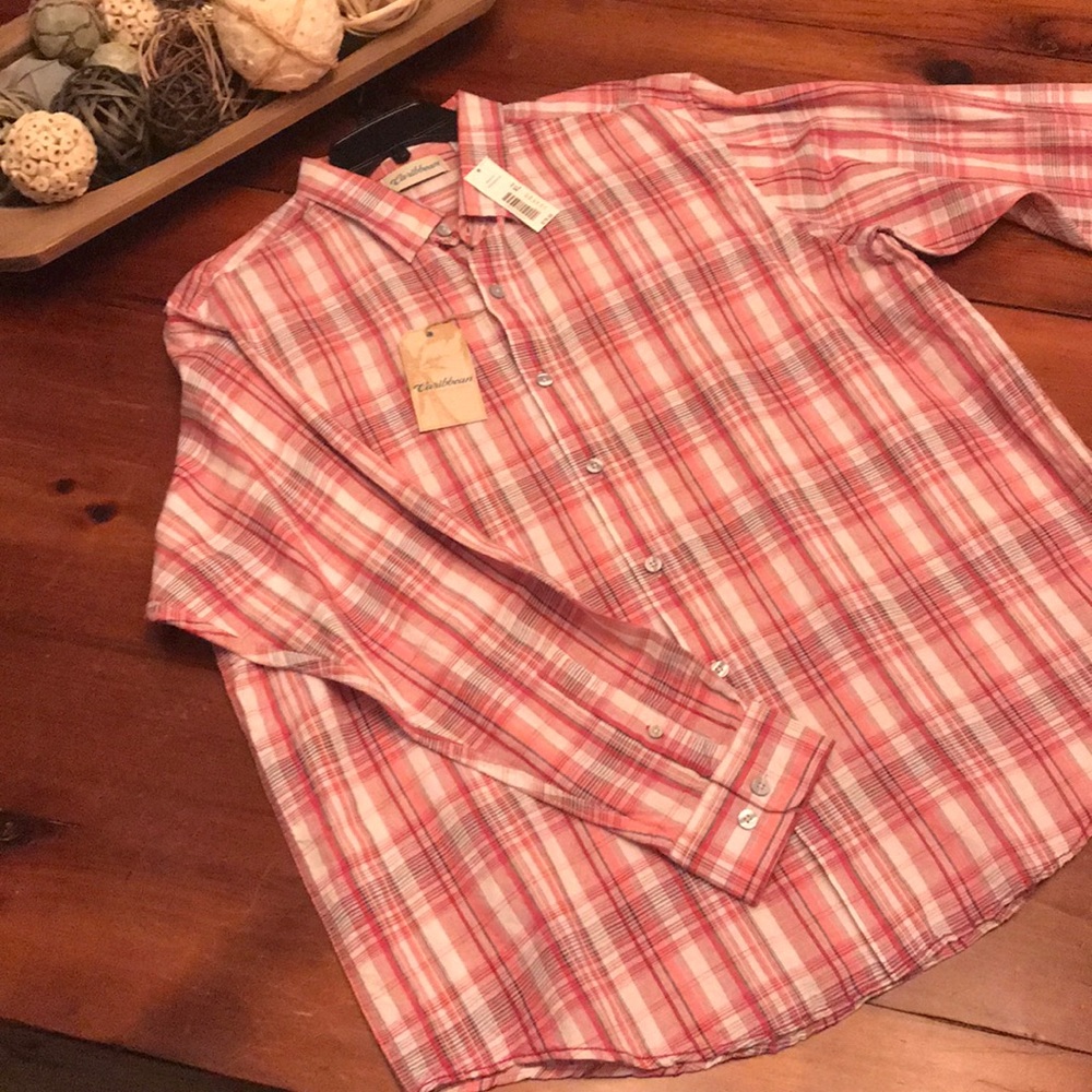 Caribbean brand mens linen long sleeve shirt